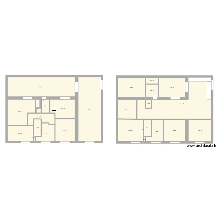 medan. Plan de 35 pièces et 406 m2