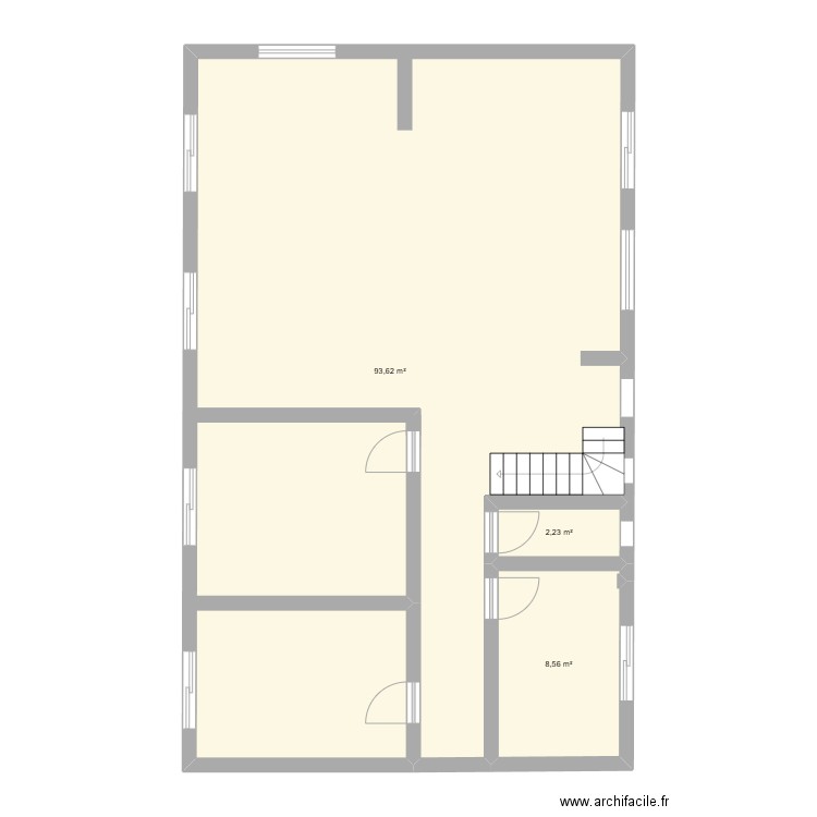 RDC jerome. Plan de 3 pièces et 104 m2