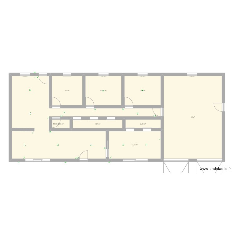 maison. Plan de 9 pièces et 148 m2