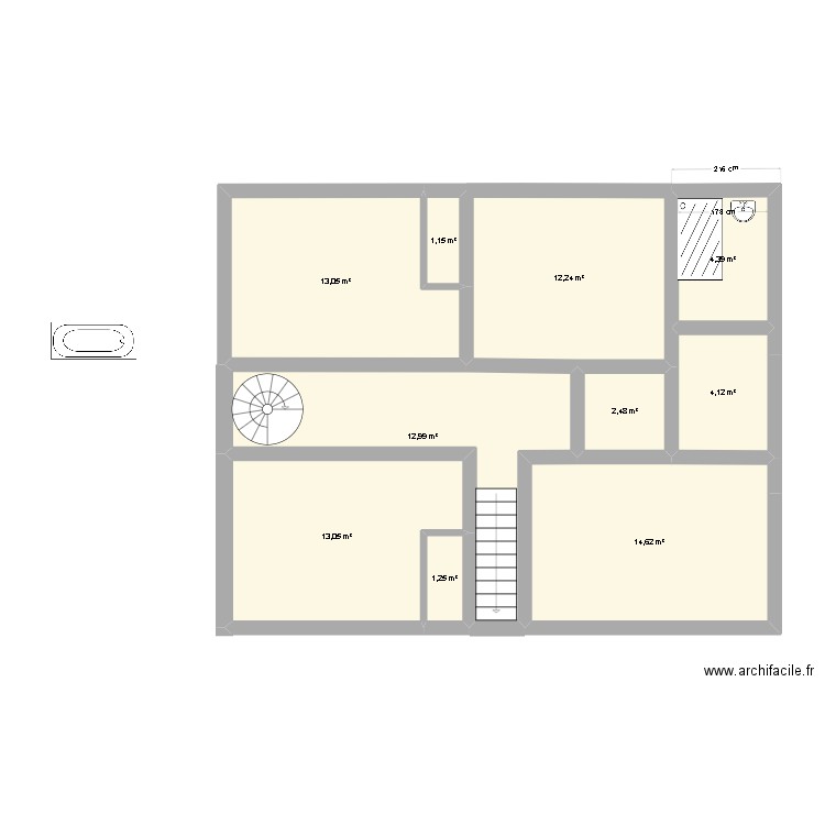 plan. Plan de 7 pièces et 11 m2