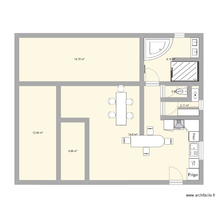 Ma maison . Plan de 7 pièces et 82 m2