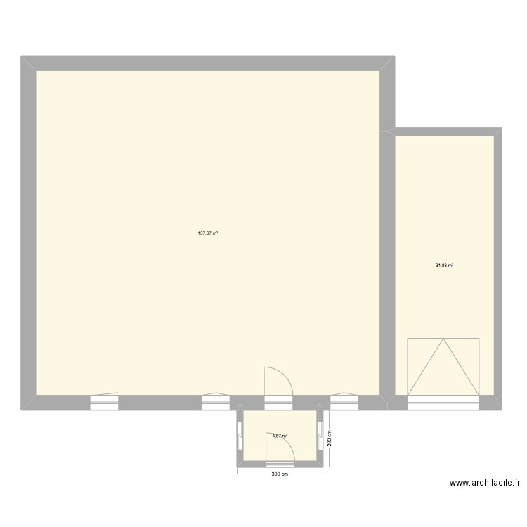 veranda. Plan de 3 pièces et 174 m2