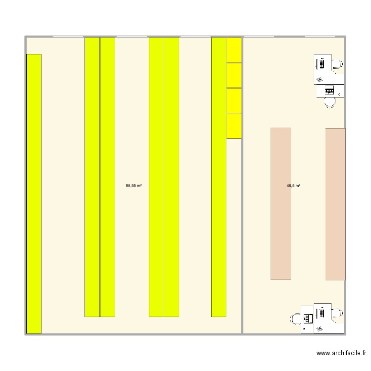 Plan Full/DISCO (2). Plan de 2 pièces et 145 m2