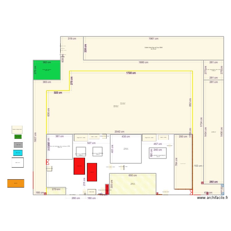 Plan zone induction VERSION 2. Plan de 15 pièces et 482 m2