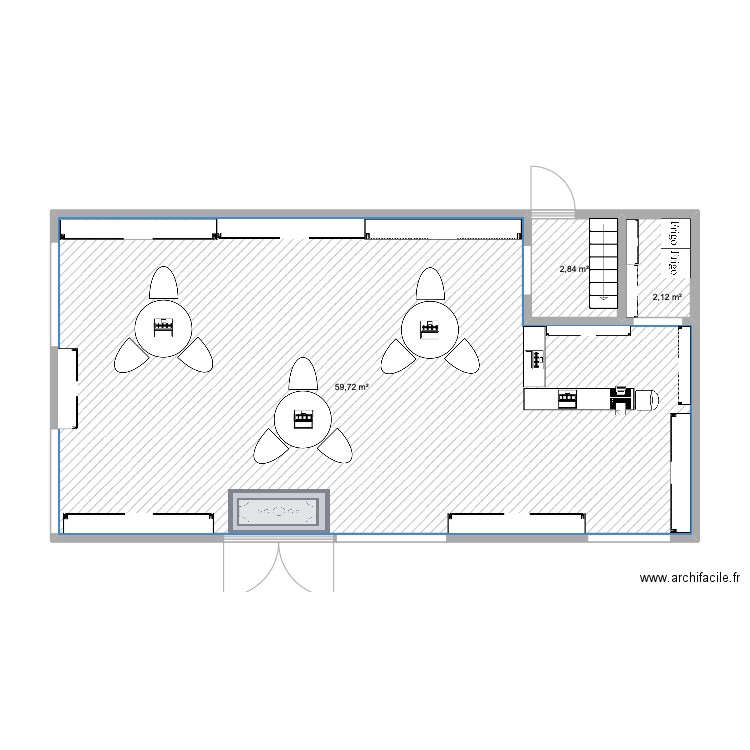 OSH. Plan de 3 pièces et 65 m2