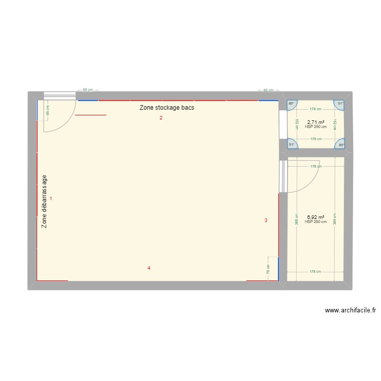 RAAL ETAGE - plaque inox. Plan de 3 pièces et 52 m2