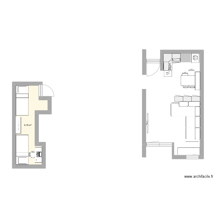 Ccs3. Plan de 4 pièces et 14 m2