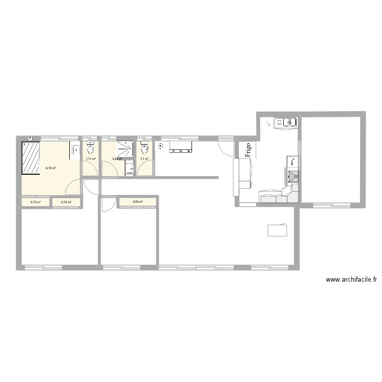 VDC R+1 projet 2. Plan de 7 pièces et 18 m2