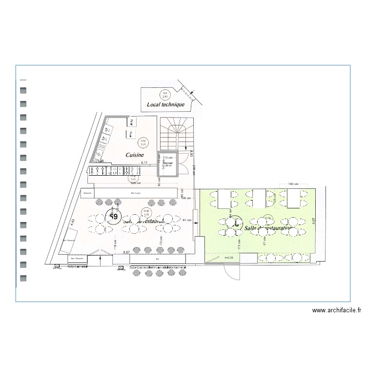 20250116_Bao_Ternes_Zoning aménagement RDC5. Plan de 1 pièce et 2 m2