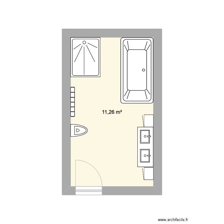 SalleDeBain_9maison. Plan de 1 pièce et 11 m2