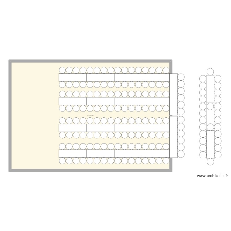 mariage. Plan de 1 pièce et 173 m2