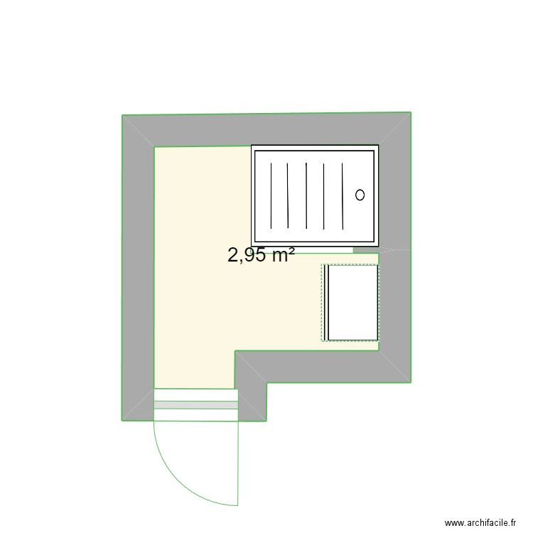 salle de bains ghys et olivier. Plan de 1 pièce et 3 m2