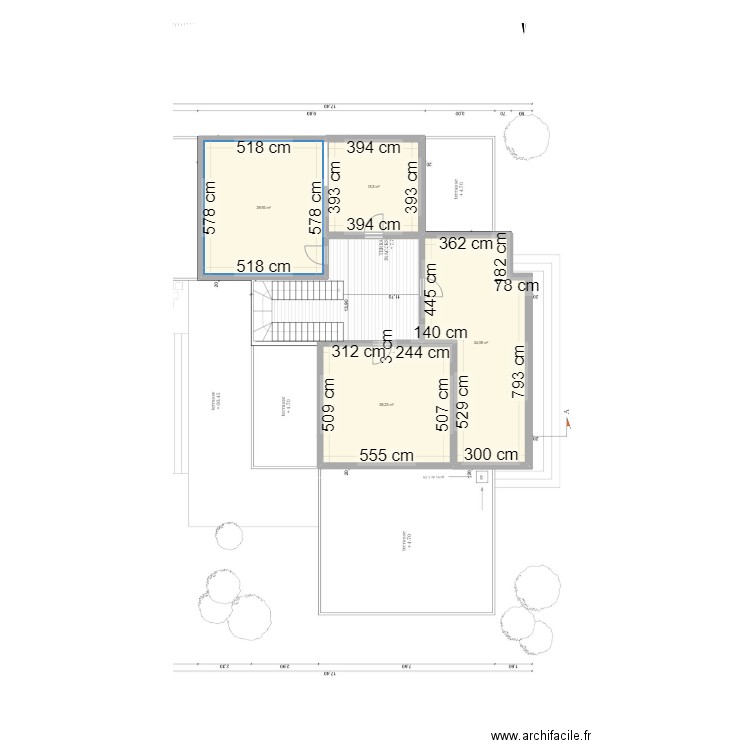 MAISON. Plan de 4 pièces et 108 m2