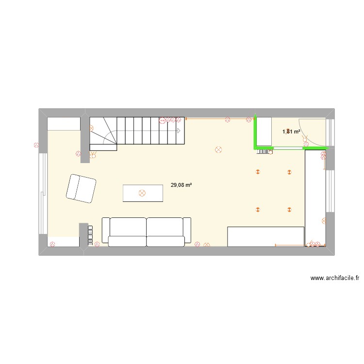 CARNOT RDC PLAN ELEC. Plan de 2 pièces et 31 m2