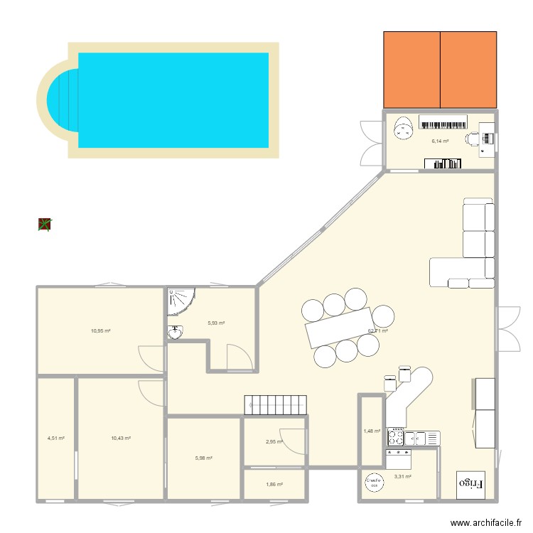 magnaub. Plan de 11 pièces et 116 m2