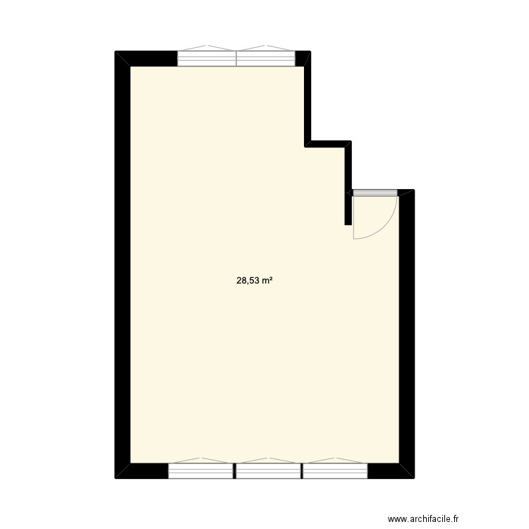 studio. Plan de 1 pièce et 29 m2