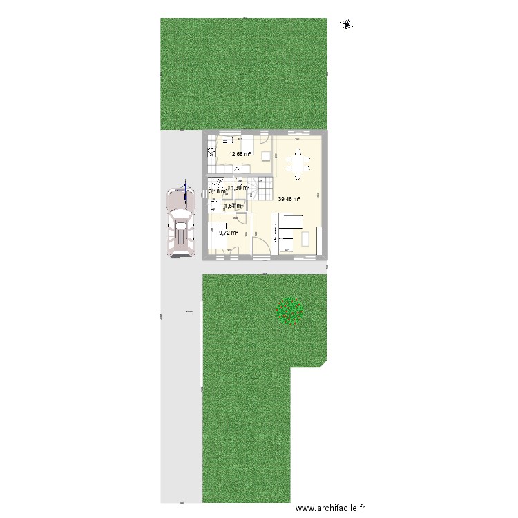 Test maison Karim. Plan de 16 pièces et 215 m2