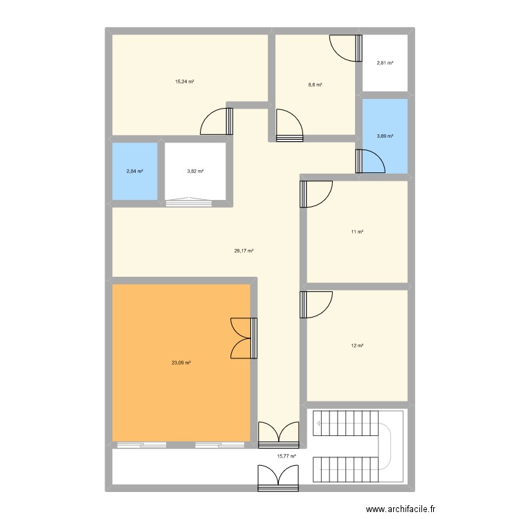 odiaoRDC. Plan de 11 pièces et 128 m2