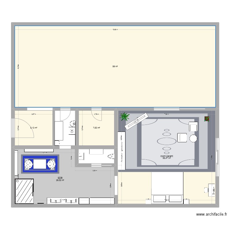 plan maison tanznie. Plan de 5 pièces et 199 m2