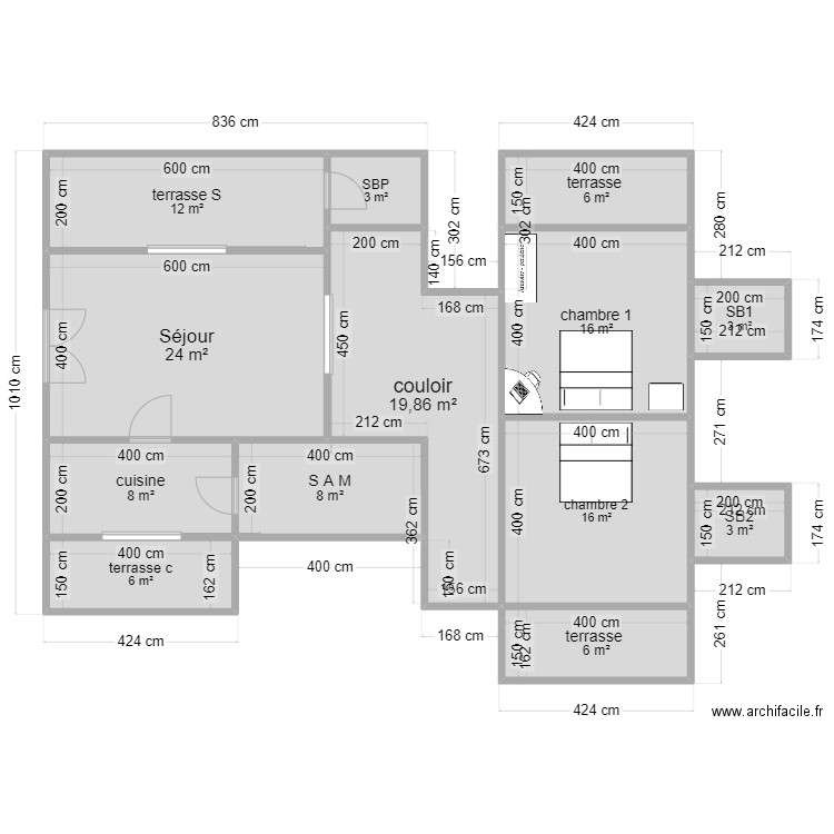 maison d'habitation. Plan de 13 pièces et 131 m2