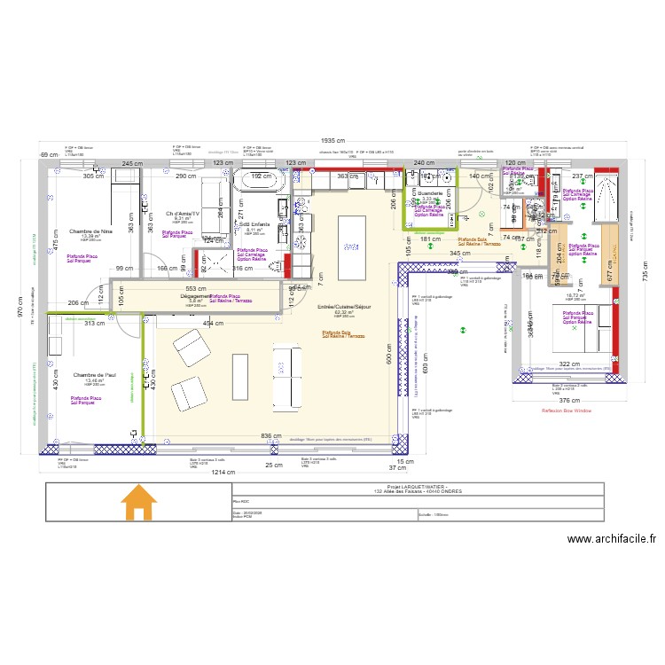 faisans intérieur v5 ITI baies sud. Plan de 10 pièces et 136 m2