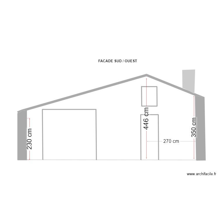 FACADE SUD / OUEST cote HP. Plan de 0 pièce et 0 m2