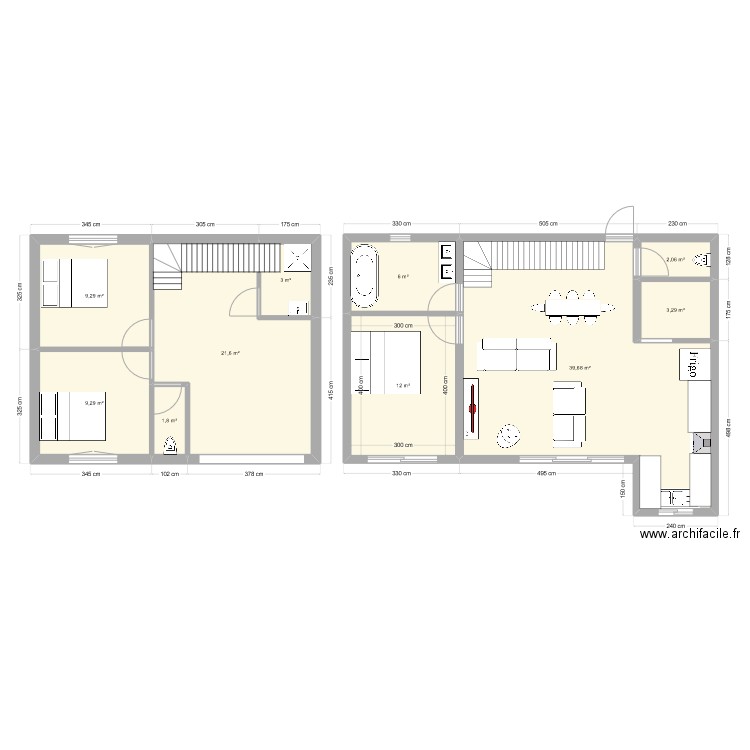 Villa 2. Plan de 10 pièces et 108 m2