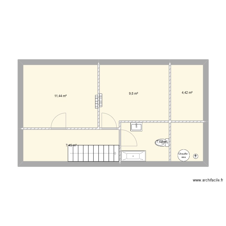 plan T3 meximieux. Plan de 5 pièces et 41 m2