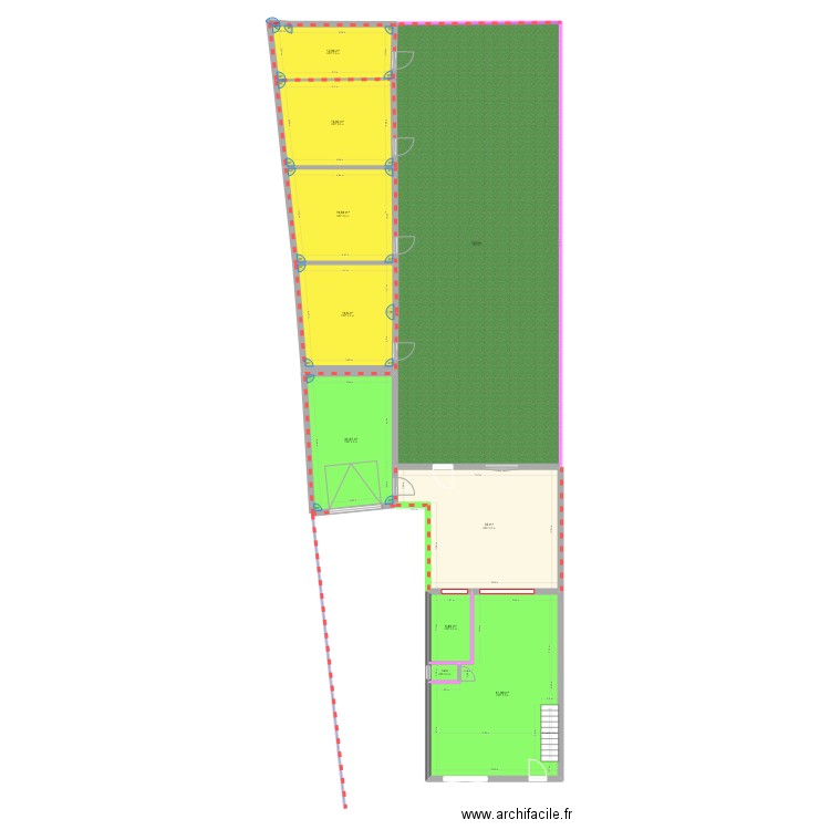 extansion. Plan de 9 pièces et 179 m2