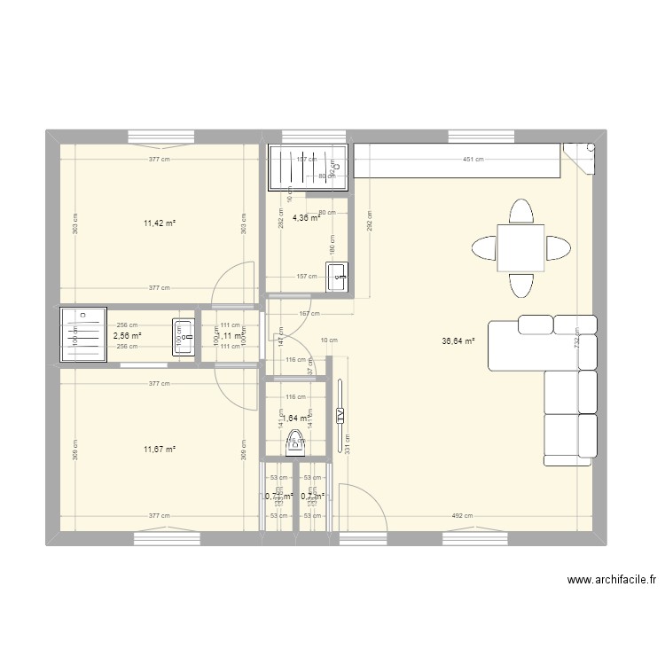 appart torcy. Plan de 9 pièces et 71 m2