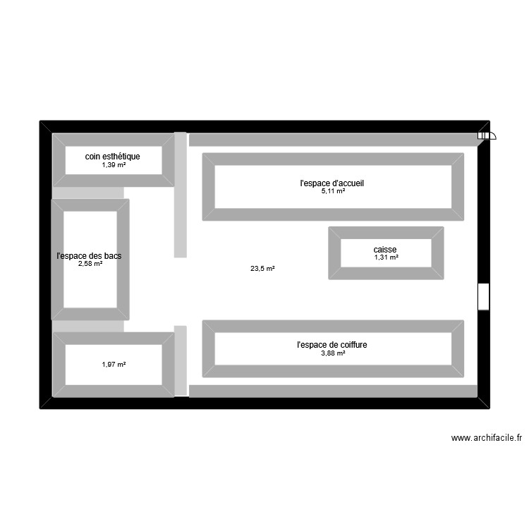 plan du salon . Plan de 7 pièces et 70 m2