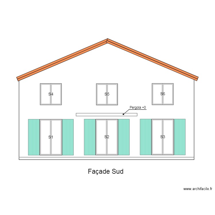 Rouret Facade Sud V2. Plan de 0 pièce et 0 m2