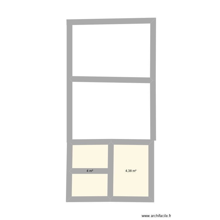 Maison . Plan de 2 pièces et 8 m2