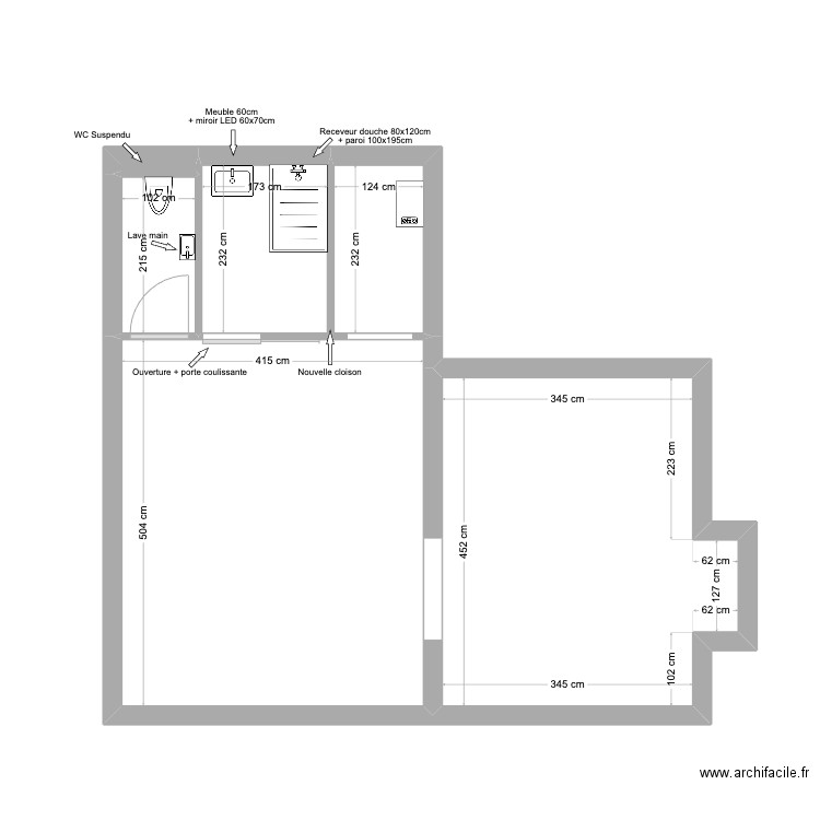 Les ateliers boutique. Plan de 6 pièces et 46 m2