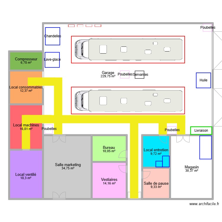 Atelier Keolis Espace 2. Plan de 11 pièces et 392 m2