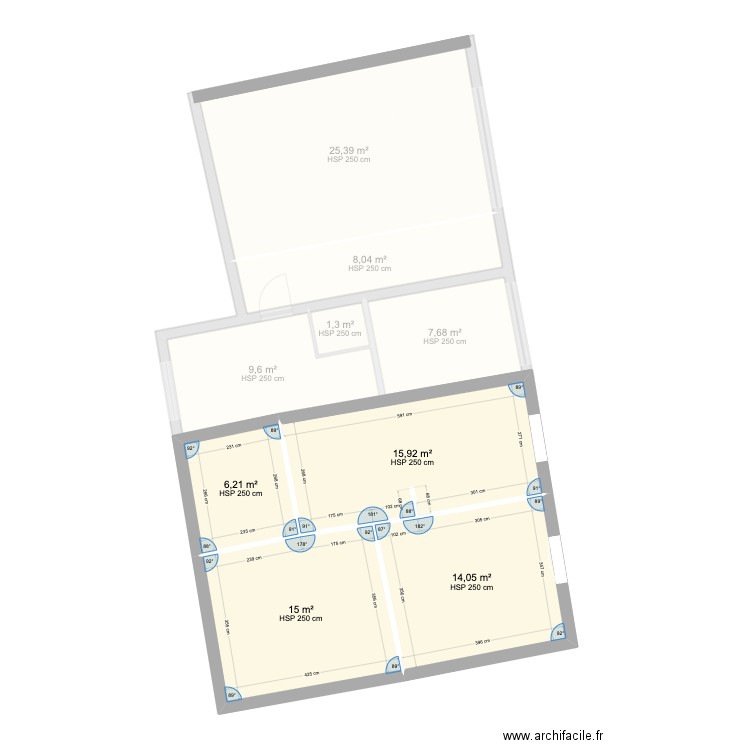 Pre projet hible. Plan de 10 pièces et 155 m2