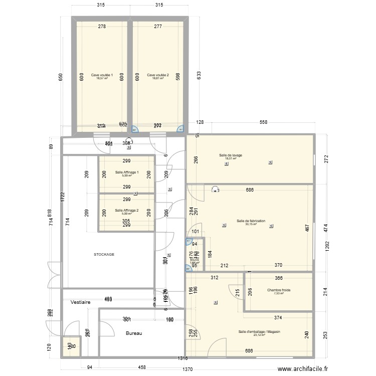 Plan Fromagerie PMS. Plan de 10 pièces et 127 m2