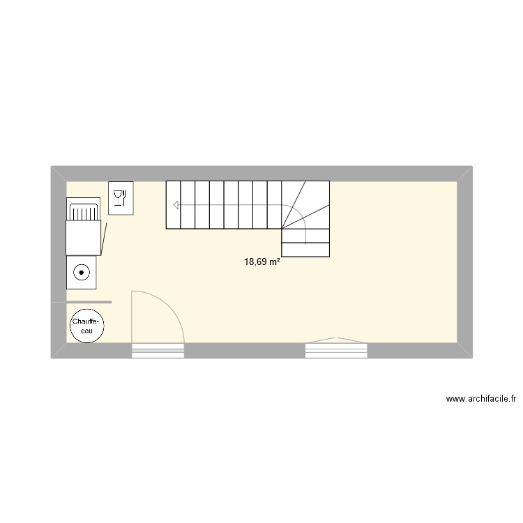 plan 3ème. Plan de 1 pièce et 19 m2