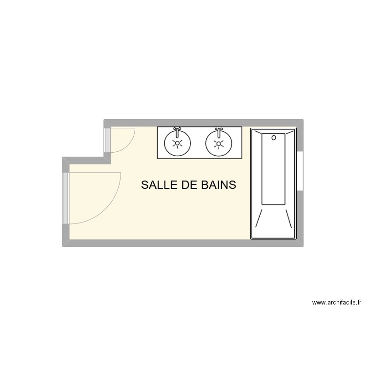 SALLE DE BAINS PIROUX. Plan de 1 pièce et 6 m2