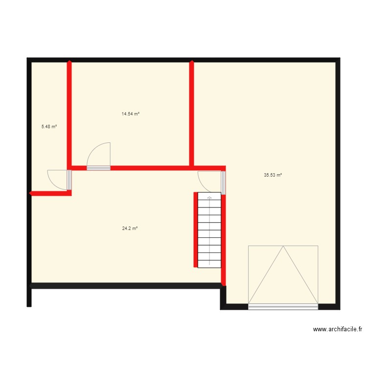 JSP. Plan de 4 pièces et 80 m2