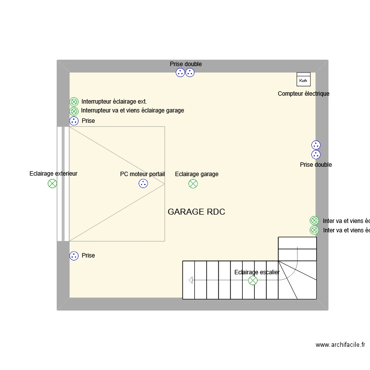 GarageRdc. Plan de 1 pièce et 24 m2