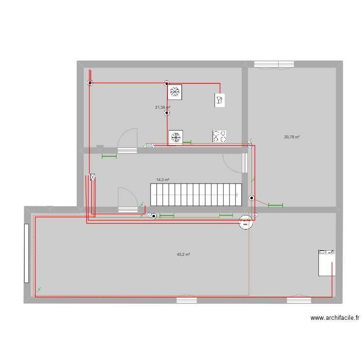 Maison Longuenesse RdC. Plan de 4 pièces et 100 m2