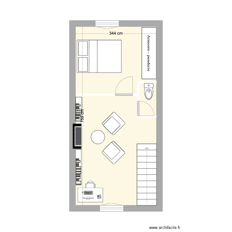 felletin niveau 1. Plan de 1 pièce et 26 m2