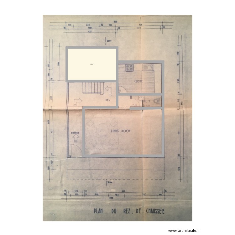 APPT LAMARTINE RDC. Plan de 1 pièce et 28 m2