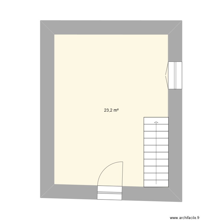 Etage Garage !. Plan de 1 pièce et 23 m2