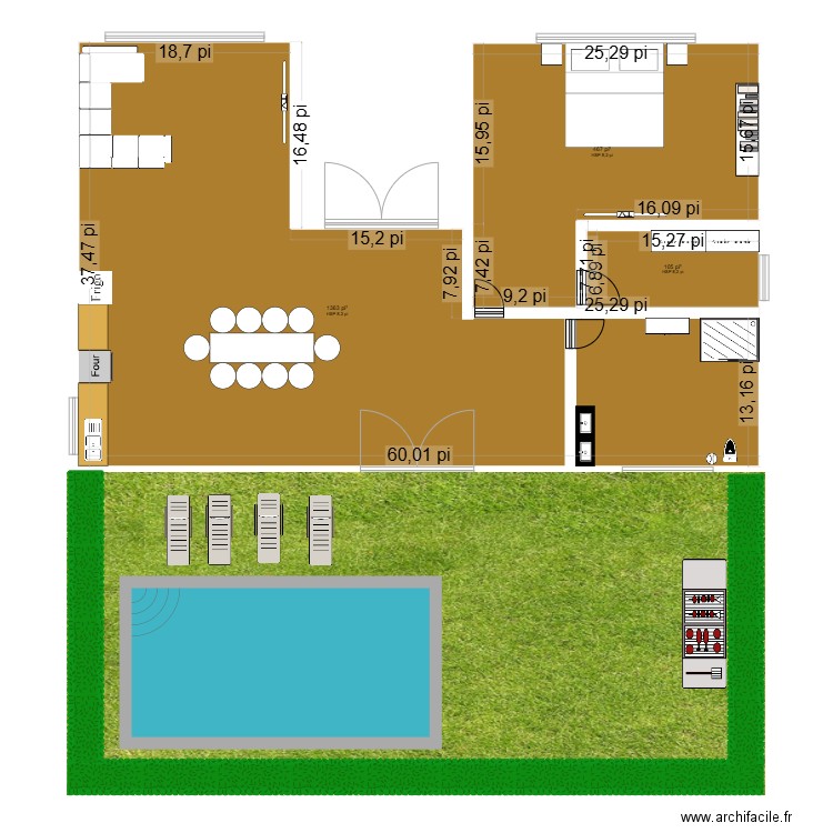 maison de rêve. Plan de 3 pièces et 180 m2