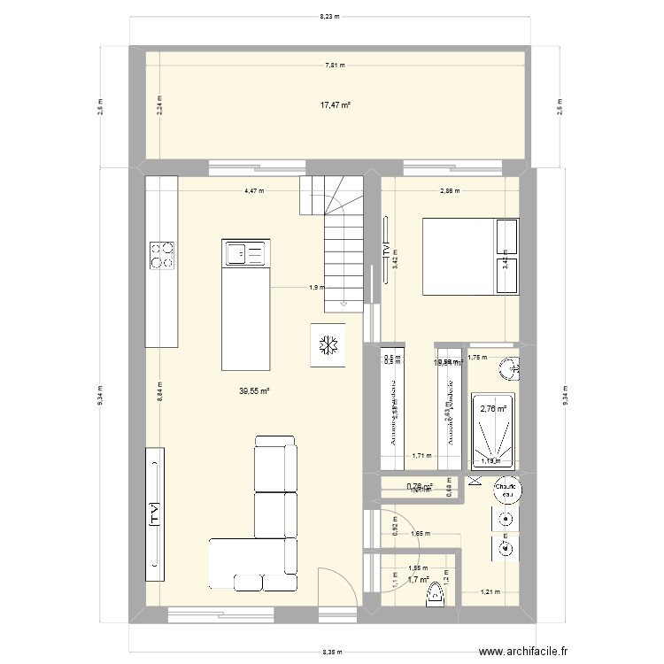 Esquisse maison 2. Plan de 13 pièces et 146 m2