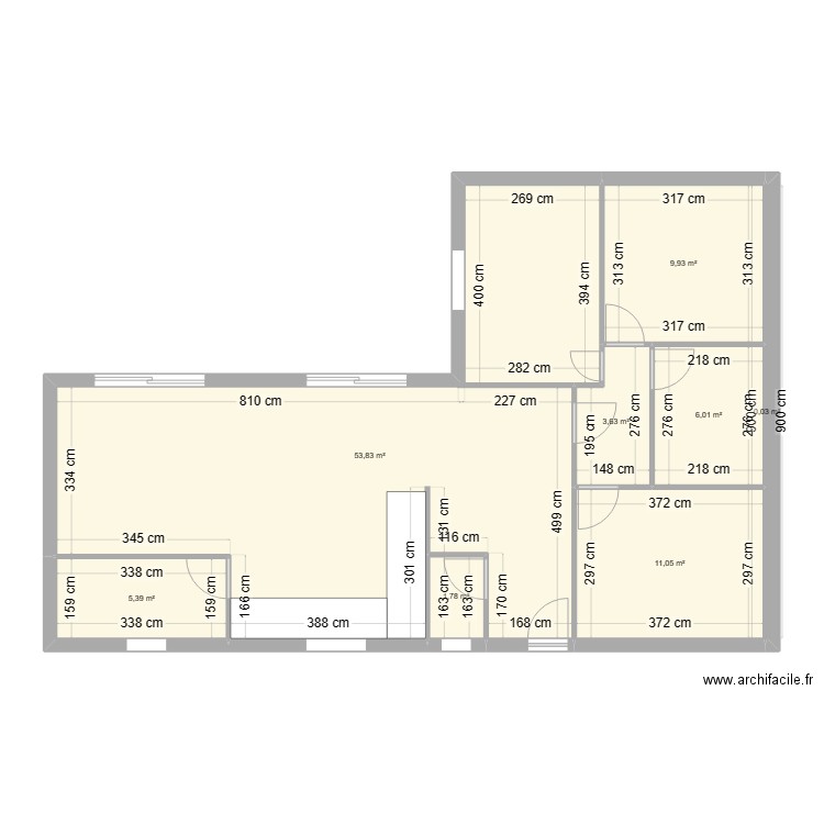 maison refait. Plan de 8 pièces et 92 m2