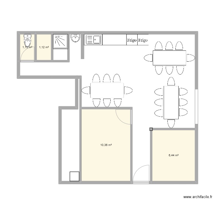 Bureau martigues. Plan de 4 pièces et 19 m2