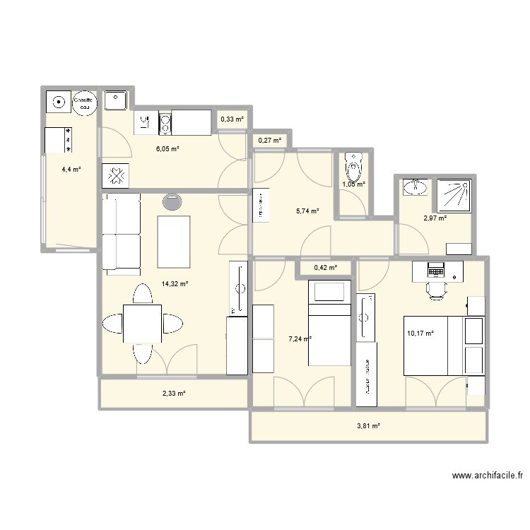 13007. Plan de 11 pièces et 53 m2